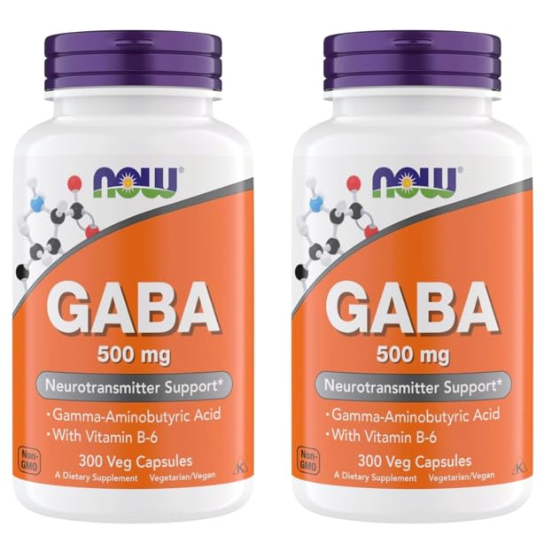 NOW Foods GABA 500 mg 300 capsules vue de face