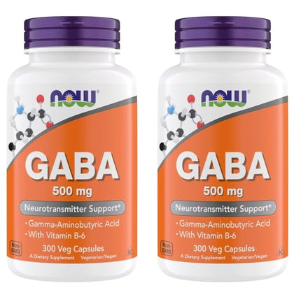 NOW Foods GABA 500 mg 300 capsules vue de face