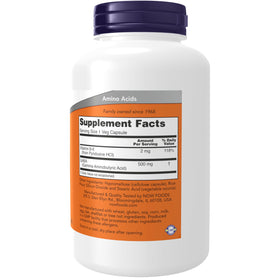 NOW Foods GABA 500 mg étiquette du produit