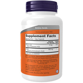 NOW Foods Gaba 500mg 100 capsules arrière