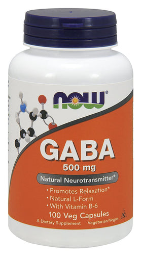 NOW Foods Gaba 500mg 100 capsules avec Vitamine B-6