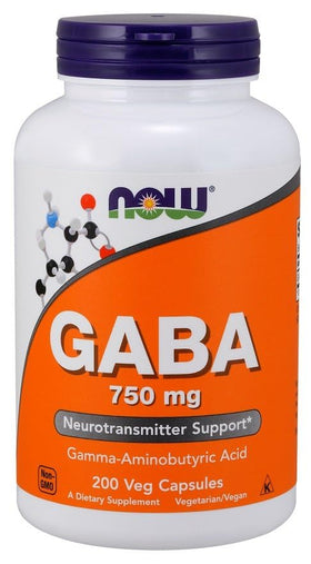 NOW Foods GABA 750 mg 200 capsules végétales, présentation du produit