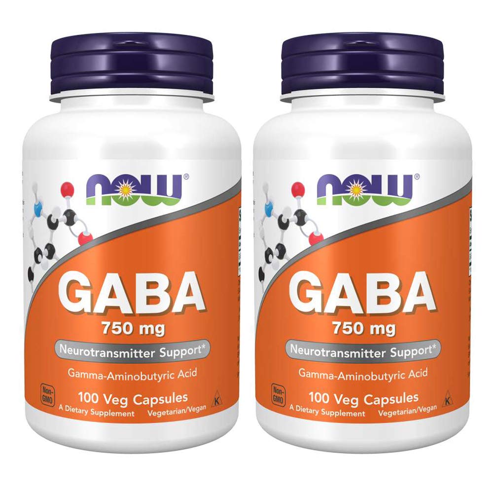 NOW Foods GABA 750mg 100 Vcaps vue de face