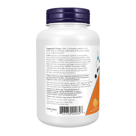 NOW Foods GABA 90 Chewables Saveurs Orange côté