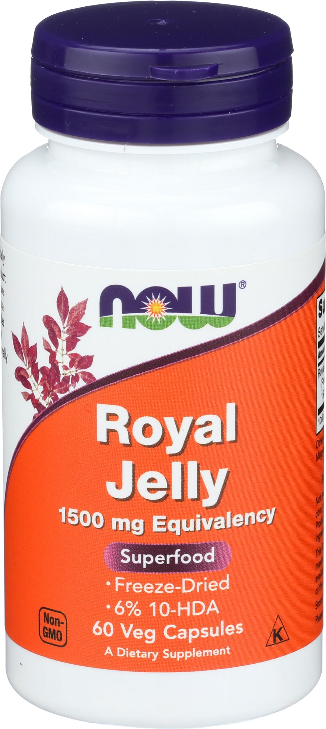 NOW Foods Gelée Royale 1500 mg 60 Capsules vue avant