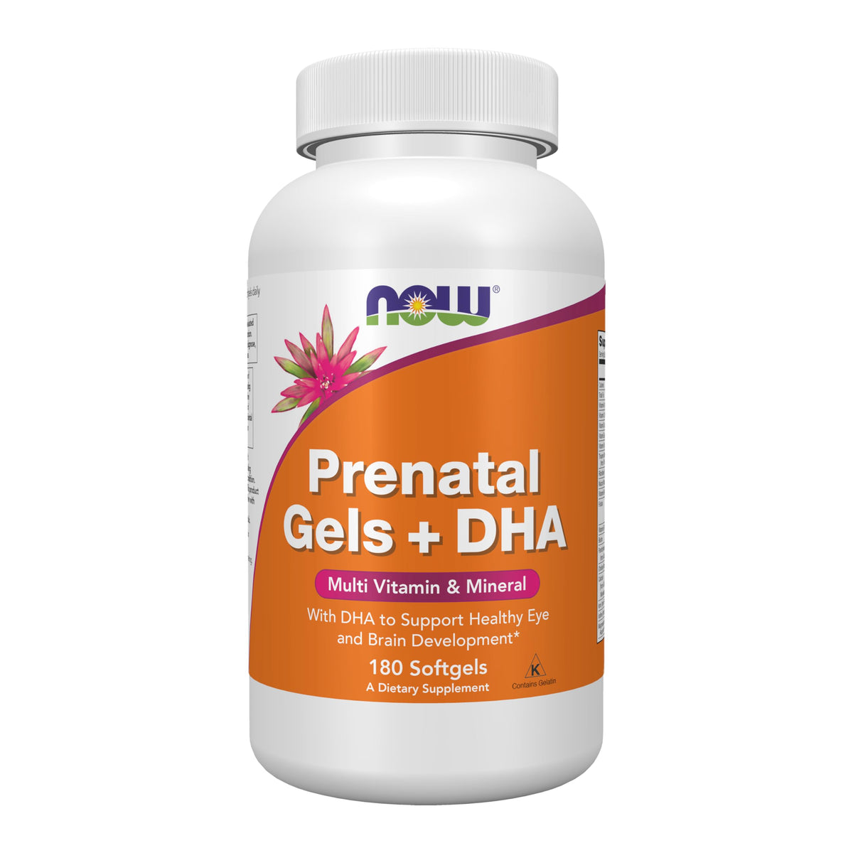 NOW Foods Gels Prénatals + DHA 250 mg avant de la boîte