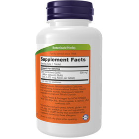 NOW Foods Gélules d'Ail 5 000 mg côté avec étiquette