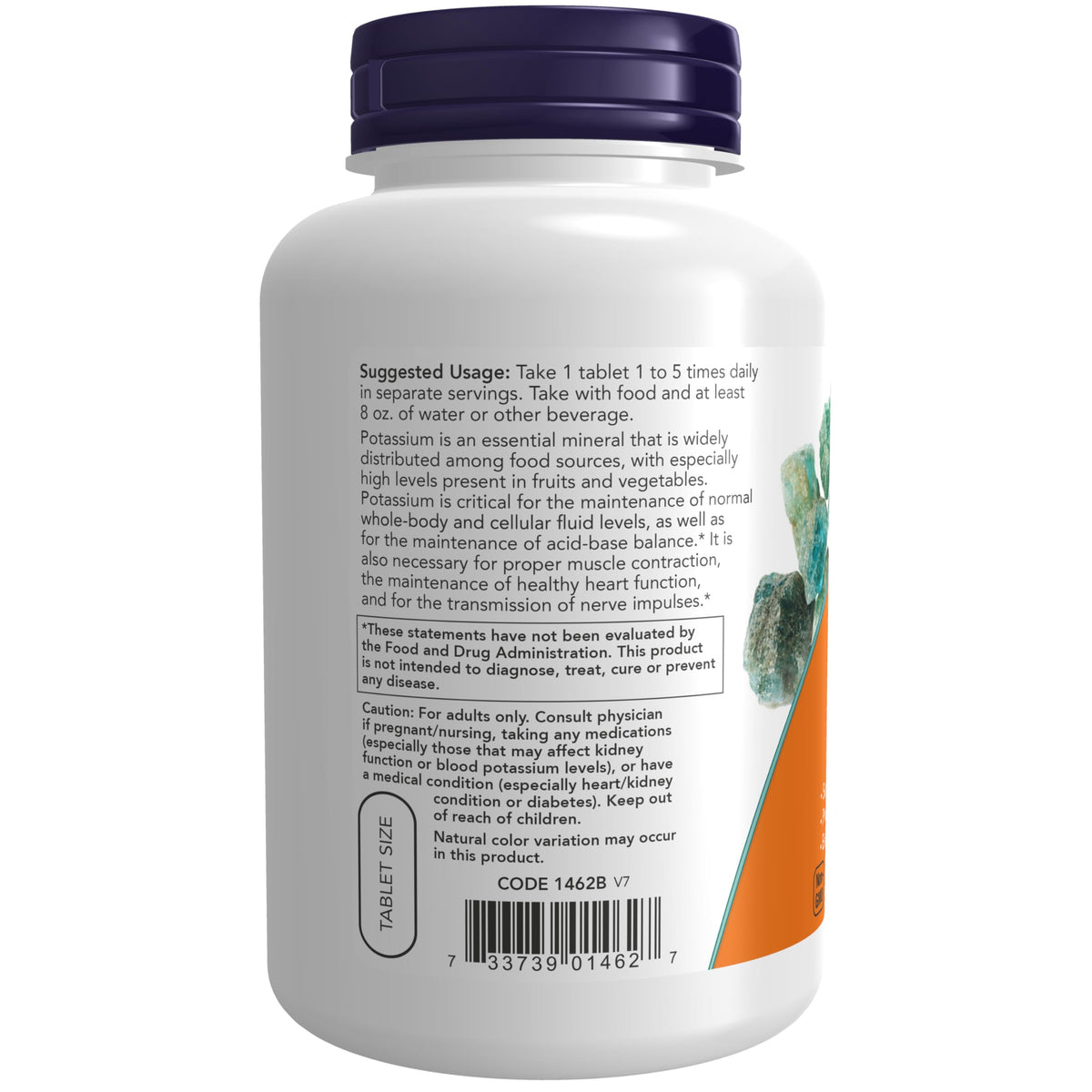 NOW Foods Gluconate de Potassium 250 comprimés emballage