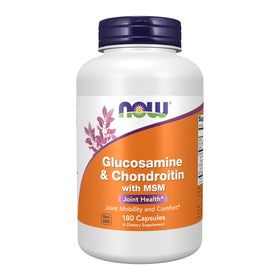 NOW Foods Glucosamine & Chondroitin 180 gélules végétales vue avant