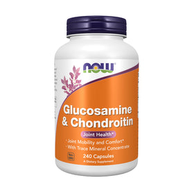 NOW Foods Glucosamine & Chondroitin 240 Veg Capsules vue de face