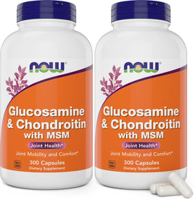 NOW Foods Glucosamine & Chondroitin 300 Capsules Pack de 2 vue avant