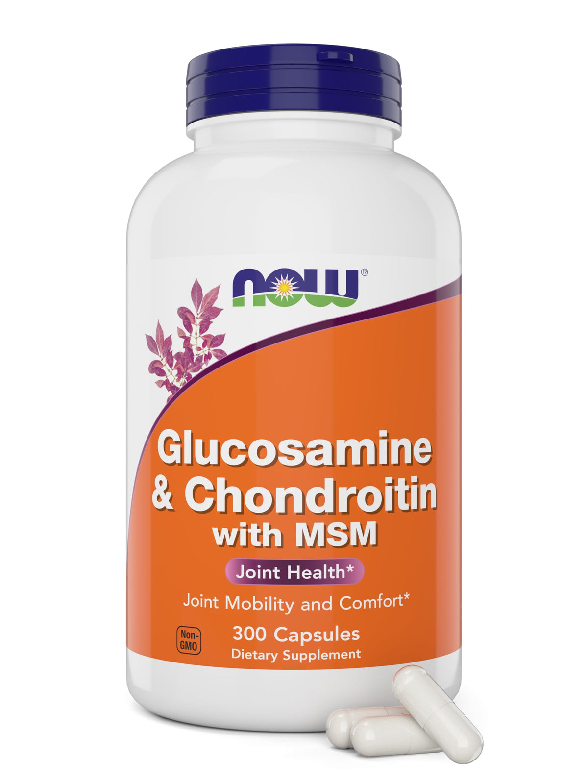 NOW Foods Glucosamine & Chondroitin 300 capsules vue de face