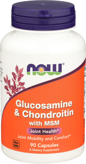NOW Foods Glucosamine & Chondroitin 90 gélules face avant