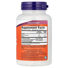 NOW Foods Glucosamine & Chondroitin emballage et informations nutritionnelles