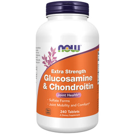 NOW Foods Glucosamine & Chondroitin Extra Strength 240 tablettes devant