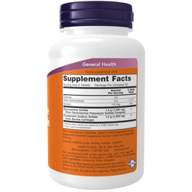 NOW Foods Glucosamine & Chondroitin Extra Strength 60 tablettes arrière de l'emballage