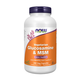 NOW Foods Glucosamine & MSM végétalien 240 capsules vue de face