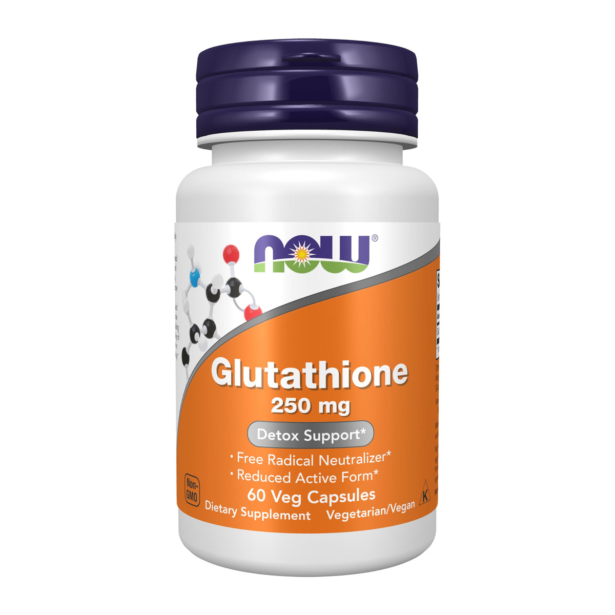NOW Foods Glutathione 250mg 60 capsules vue de face