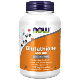 NOW Foods Glutathione 500 mg 120 capsules végétales, vue de face