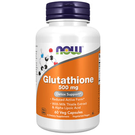 NOW Foods Glutathione 500 mg capsules végétales, vue de face
