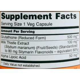 NOW Foods Glutathione Antioxydant Cellulaire 500 mg - Capsules sur une surface en bois
