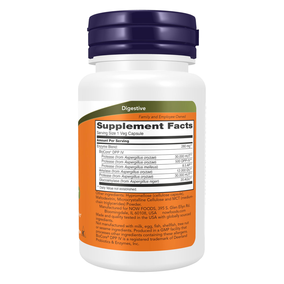 NOW Foods Gluten daily emballage, vue latérale