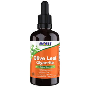 NOW Foods Glycerite de Feuille d'Olive 18% Oleuropéine 2 oz vue avant
