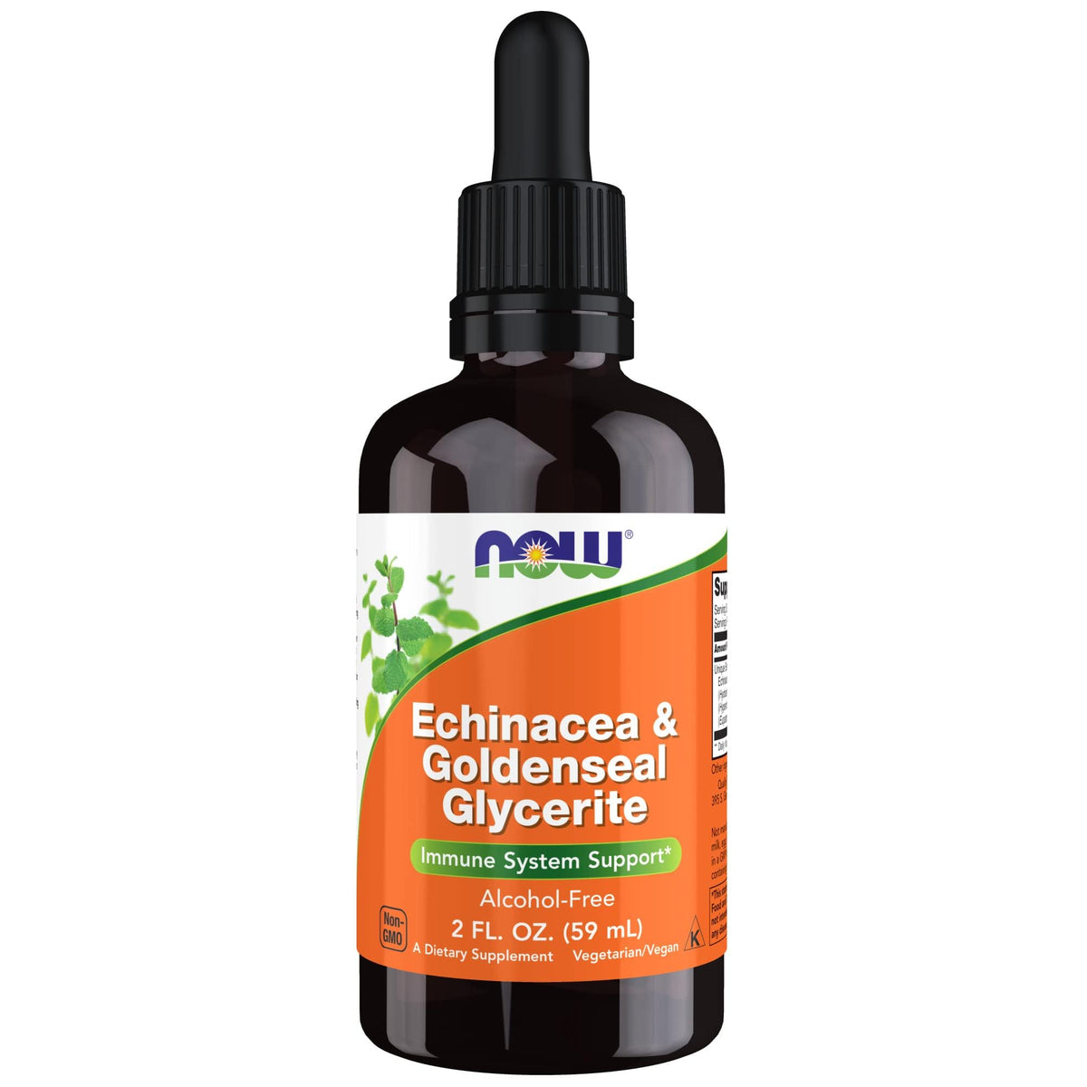 NOW Foods Glycerite Echinacea 2 oz bouteille vue de face