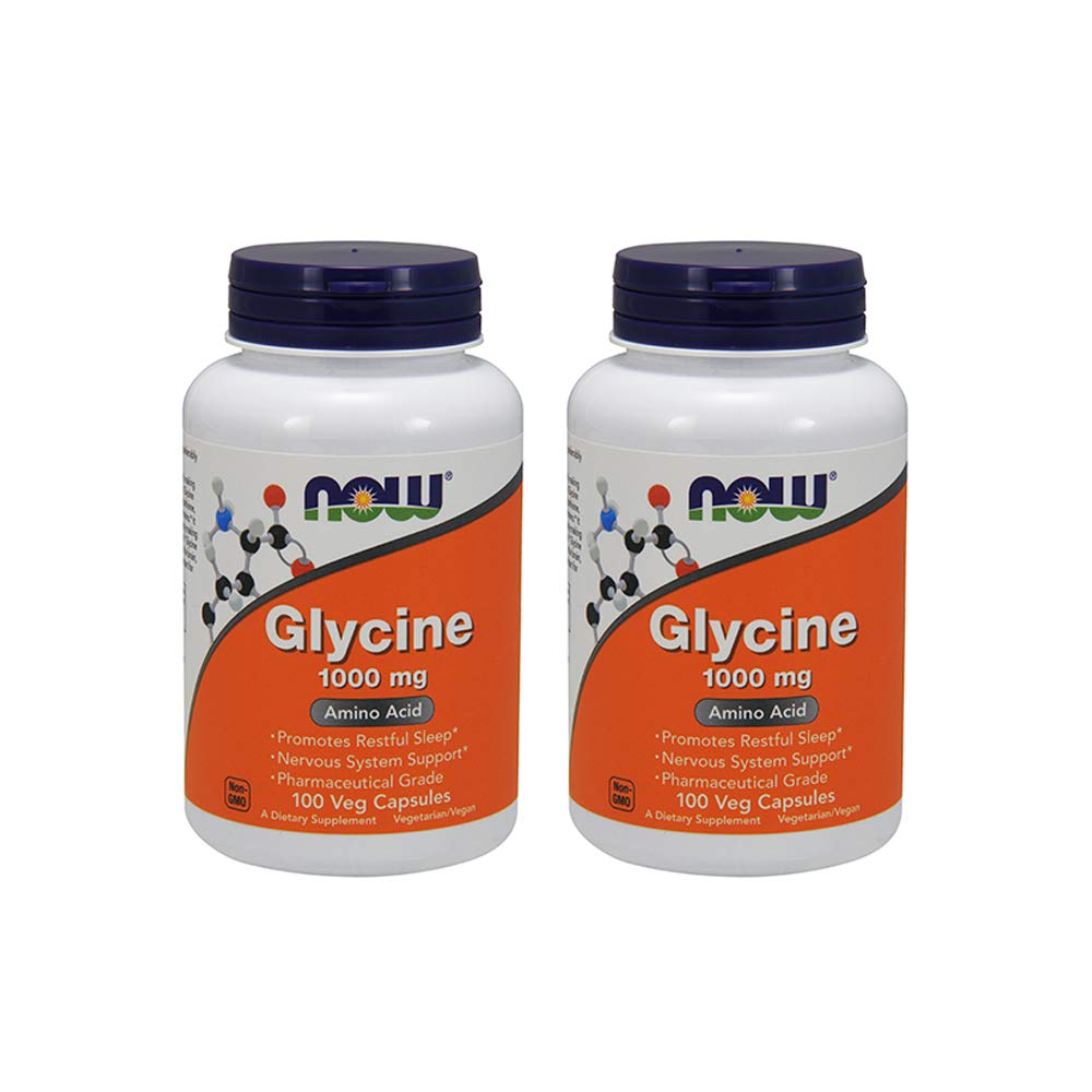 NOW Foods Glycine 1000 mg - Capsules véganes front view