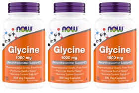 NOW Foods Glycine 1000mg, capsules végétales, emballage avant