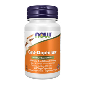 NOW Foods Gr8-Dophilus 60 gélules végétales vue de face