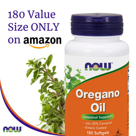 NOW Foods Huile d'Origan 181mg 180 gélules - étiquette