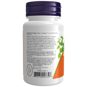 NOW Foods Huile d'Origan 90 capsules à enrobage entérique sur fond neutre