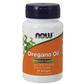 NOW Foods Huile d'Origan 90 capsules enrobage entérique vue de face
