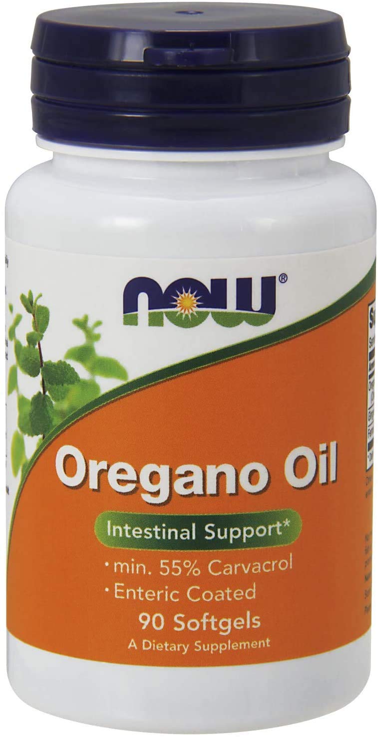 NOW Foods Huile d'Origan 90 gélules entériques devant l'emballage