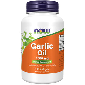 NOW Foods Huile de Ail 1500 mg gélules souples, vue de face