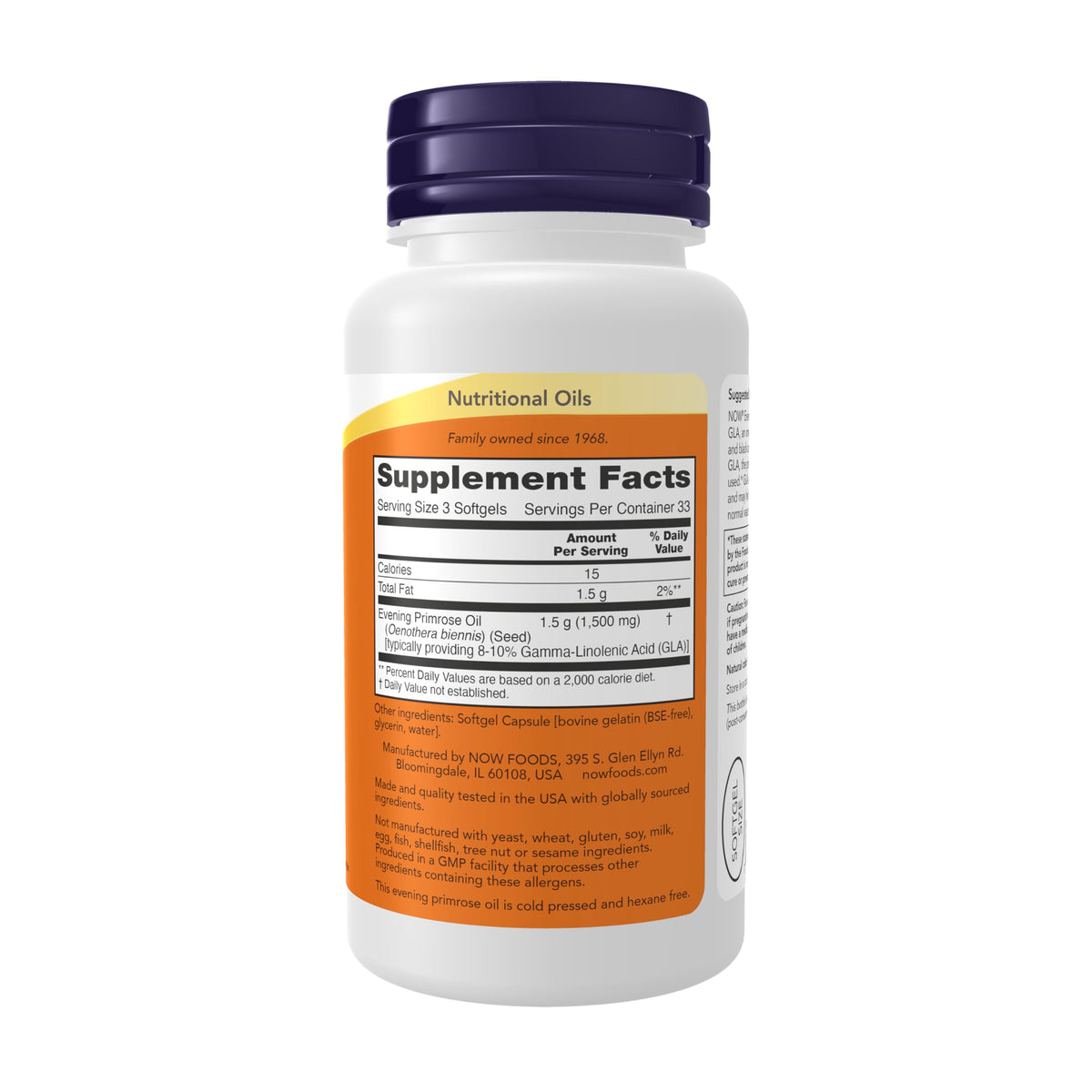 NOW Foods Huile de Bourrache 500 mg gélules molles arrière