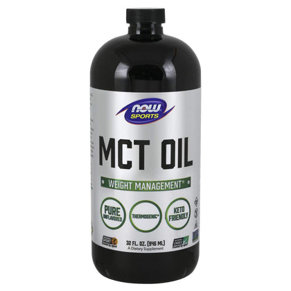 NOW Foods Huile MCT 100% 32 fl oz vue avant