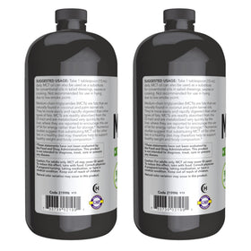 NOW Foods Huile MCT 32 oz avec étiquette détaillant la composition