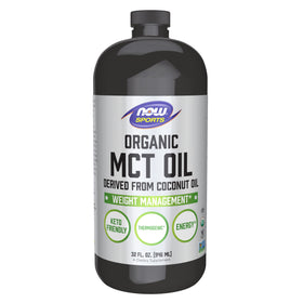 NOW Foods Huile MCT Bio 32 fl oz bouteille avant