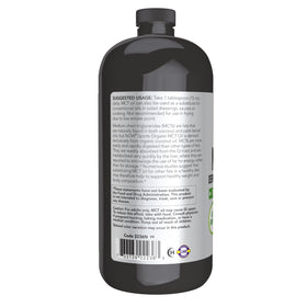NOW Foods Huile MCT Bio bouteille vue arrière