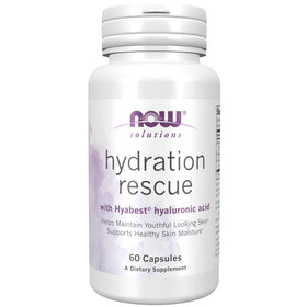 NOW Foods Hydration Rescue Acide Hyaluronique 60 capsules végétales, vue de face