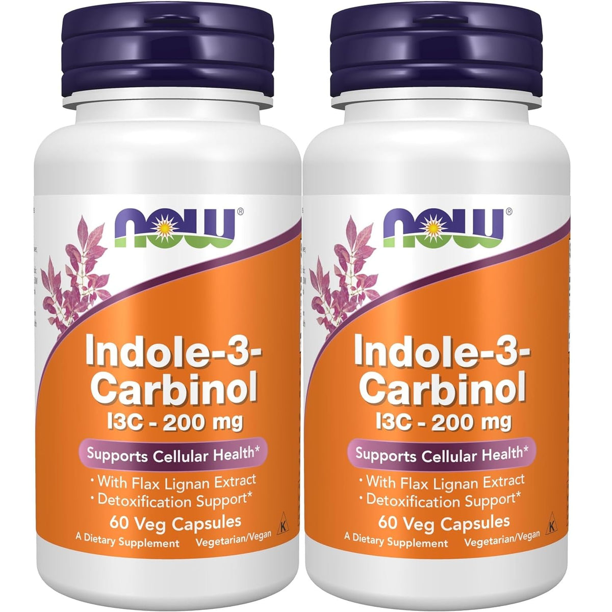 NOW Foods Indole-3-Carbinol 200 mg 60 capsules végétales vue avant