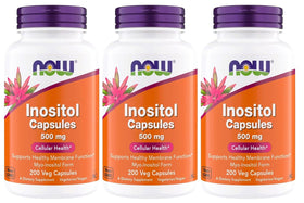 NOW Foods Inositol 500 mg 200 capsules végétariennes vue de face
