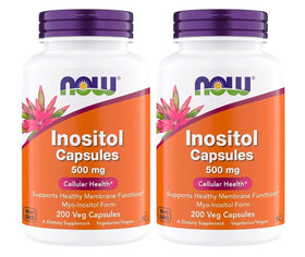 NOW Foods Inositol 500 mg 200 capsules végétariennes vue de face