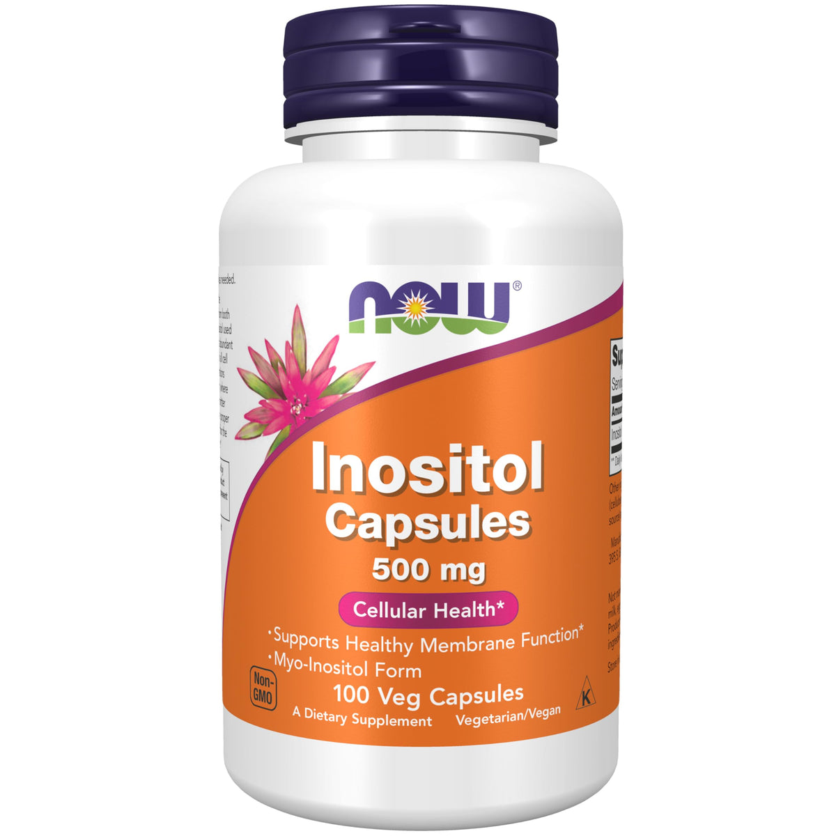 NOW Foods Inositol 500mg 100 capsules vue avant