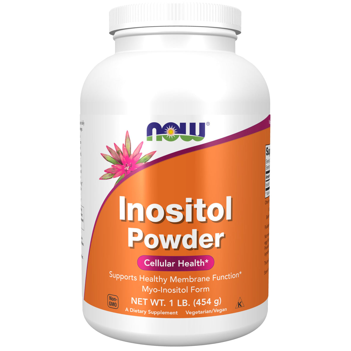 NOW Foods Inositol Poudre 522g vue avant avec étiquette