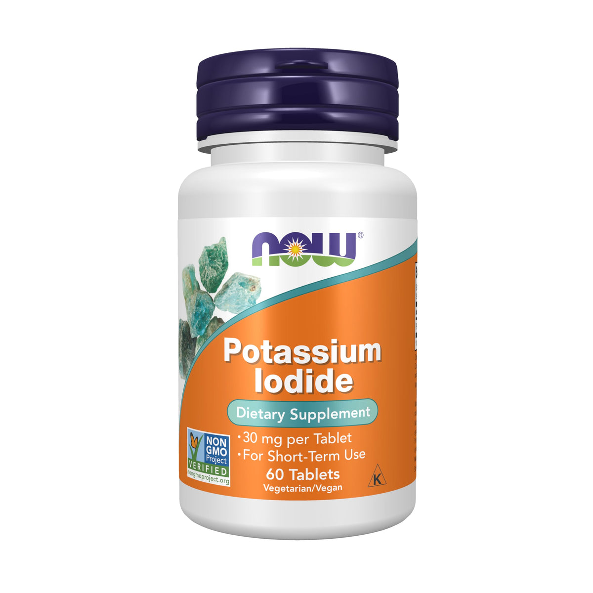 NOW Foods Iodure de Potassium 30 mg 60 Tablettes - vue avant