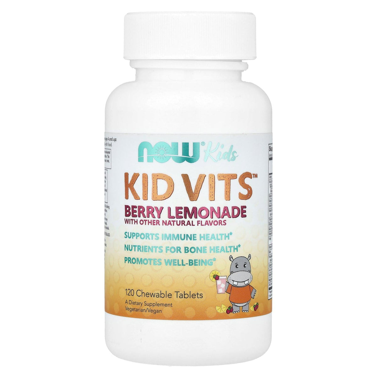 NOW Foods Kid Vits comprimés à mâcher goût limonade aux baies, boîte de 120 comprimés