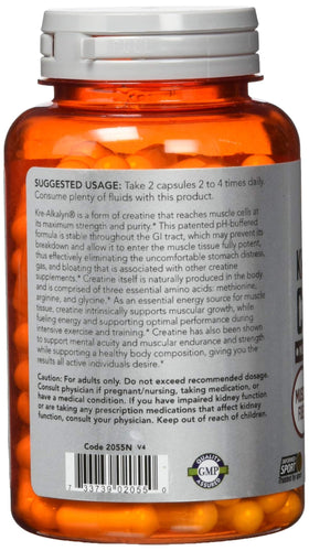 NOW Foods Kre-Alkalyn Créatine 1500 mg 120 Capsules - contenu des capsules
